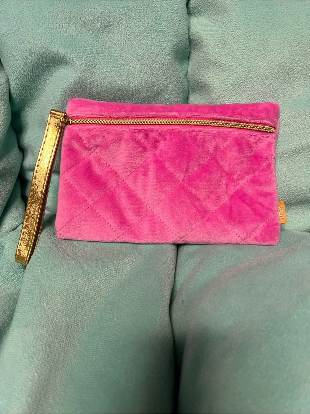 ipsy Pink Glitter, Green Glitter & Teal Patterned Cosmetic Pouch Trio